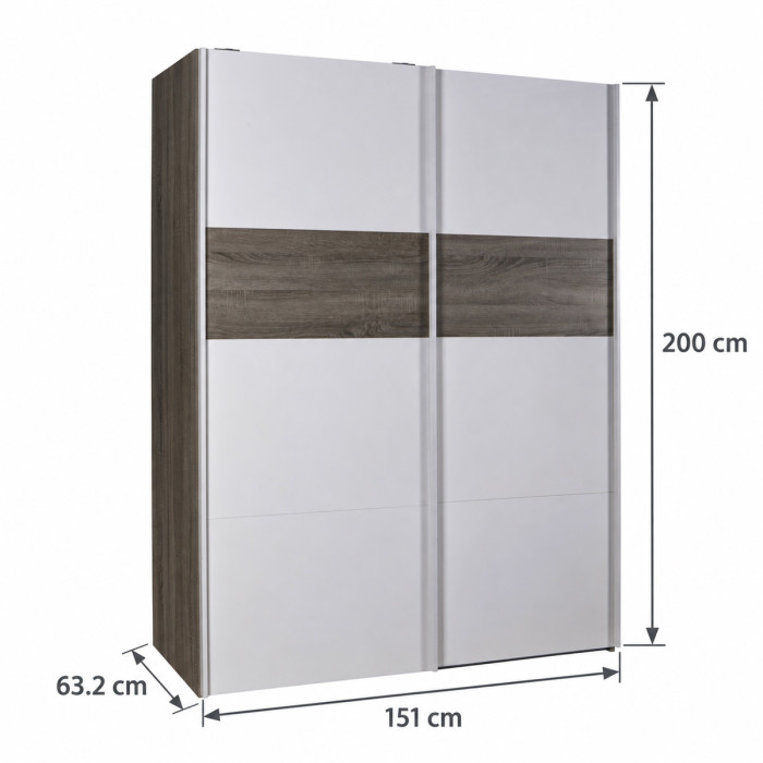 Armadio NICOLE dimensioni 151 × 63,2 × 200 cm