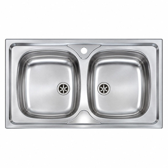 Lavello cucina ATLANTIC due vasche in acciaio inox satinato