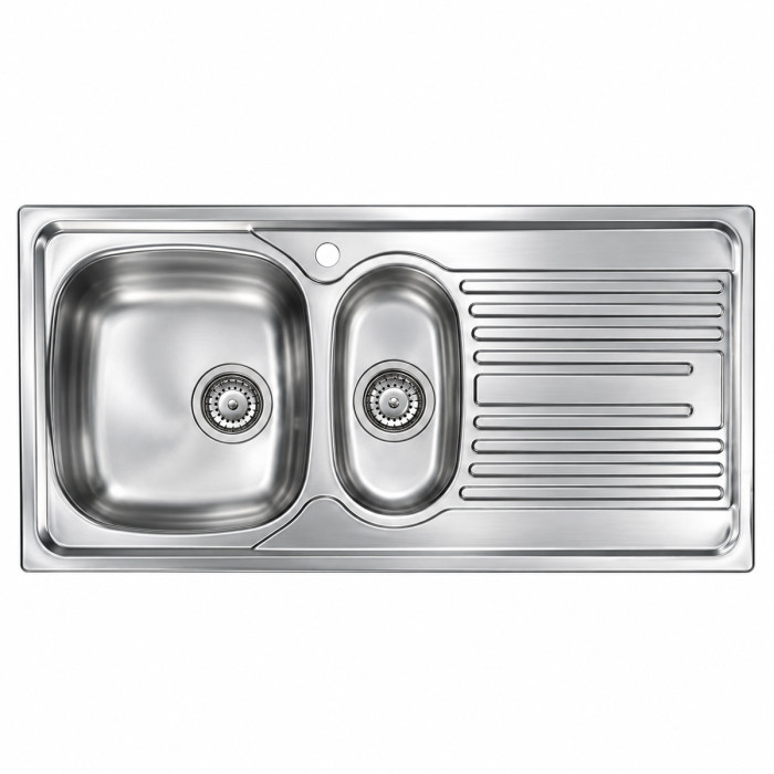 Lavello cucina ATLANTIC due vasche in acciaio inox satinato