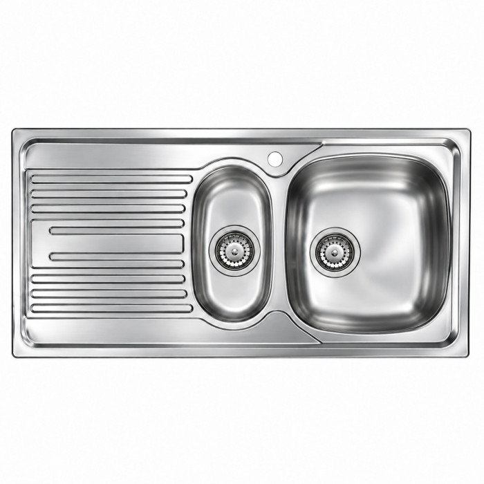 Lavello cucina ATLANTIC due vasche in acciaio inox satinato