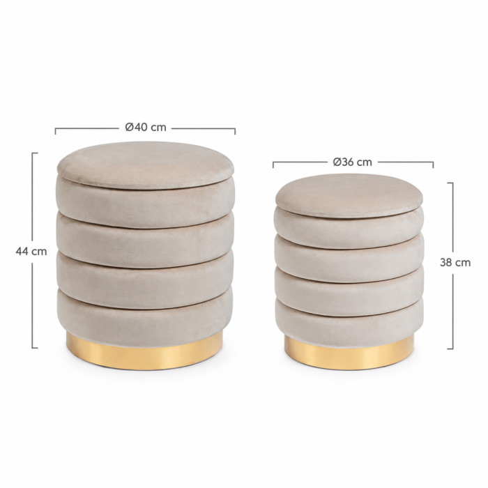 Pouf contenitore Darina dimensioni