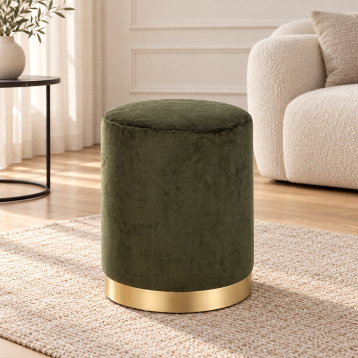 Pouf sgabello LUCILLA Forest verde bosco Ø 35 × H 42 cm