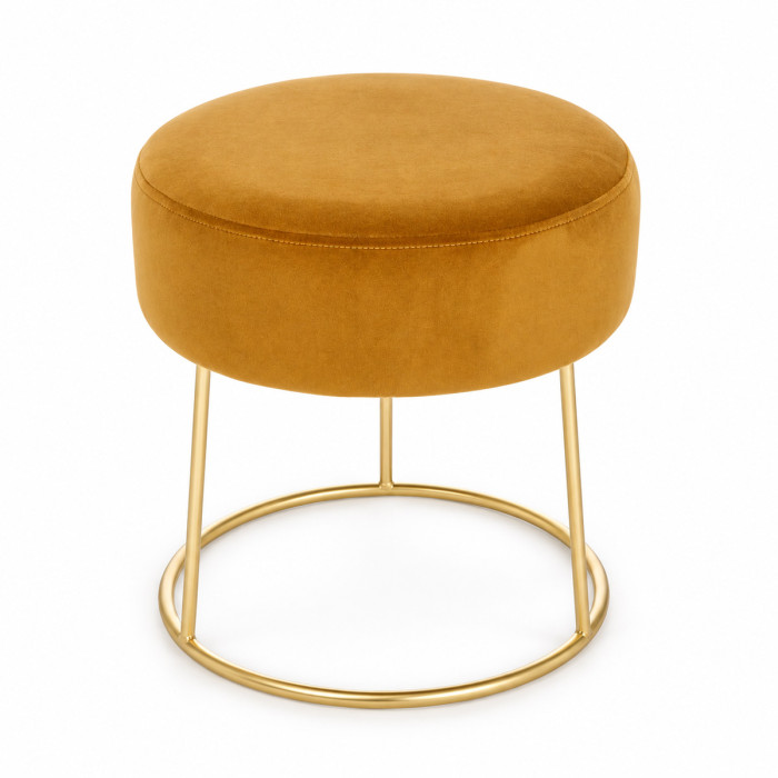 Pouf CLARISSA in velluto giallo per soggiorno moderno
