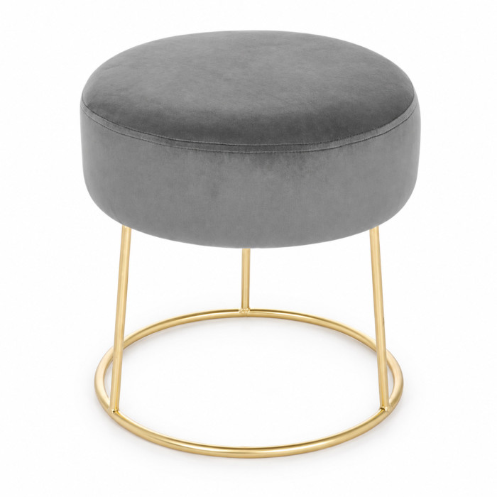 Pouf CLARISSA in velluto grigio per soggiorno elegante