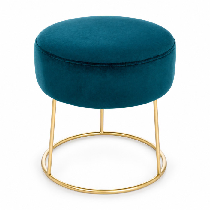 Pouf decorativo verde petrolio con seduta imbottita