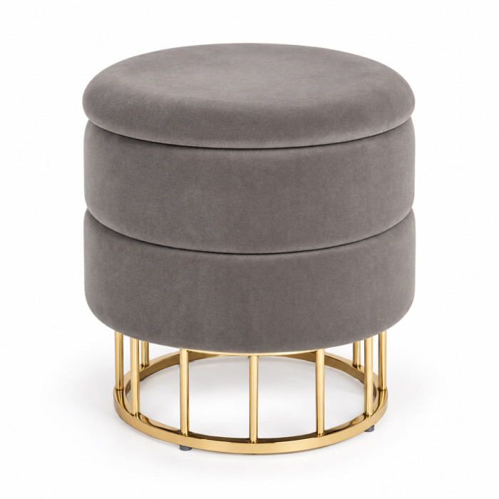 Pouf contenitore grigio scuro per camera da letto e ingresso