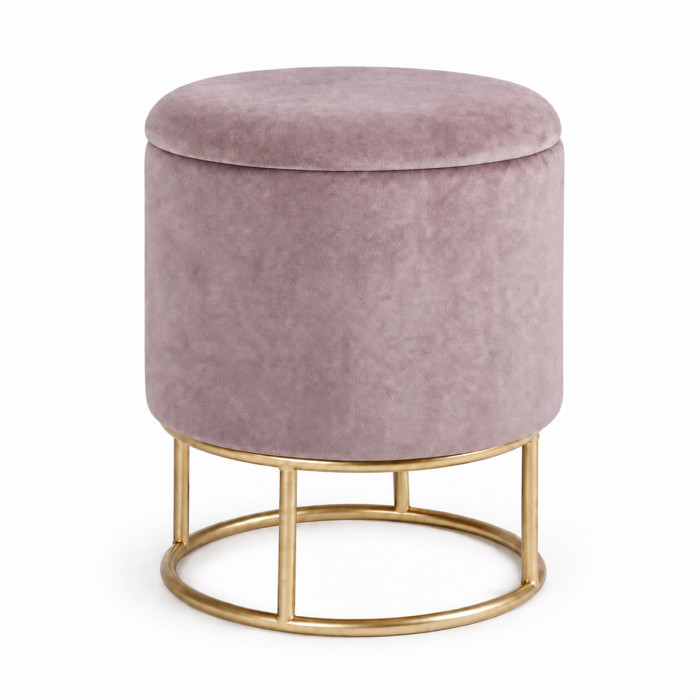 Pouf POLINA in velluto rosa Wild per soggiorno moderno
