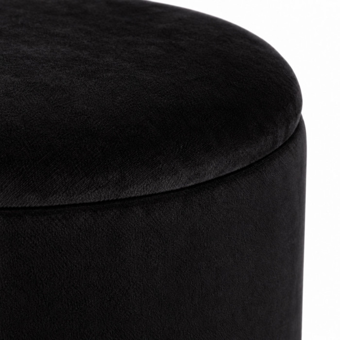Pouf POLINA in velluto nero per soggiorno moderno