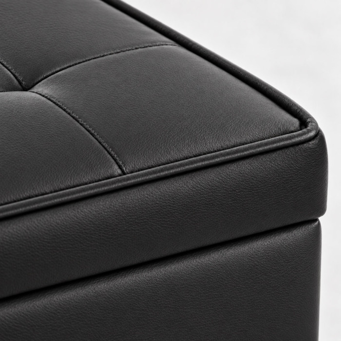 Panca BELLVILLE 89 cm con due pouf poggiapiedi coordinati