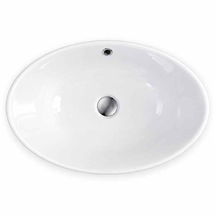 Lavabo in ceramica bianca con forma ispirata al tulipano