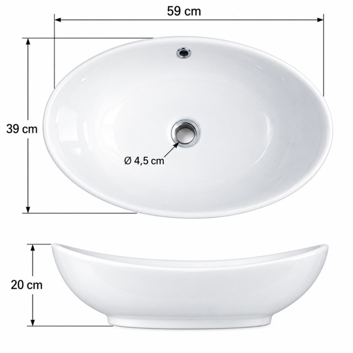 Lavabo da appoggio bianco con design floreale contemporaneo