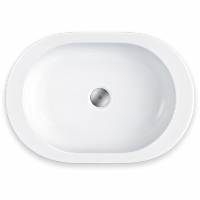 Lavabo bianco lucido alto 13 cm per piano bagno