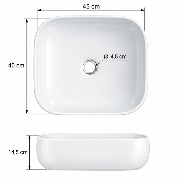 Lavabo GLAM1 sopra piano per bagno moderno e minimalista