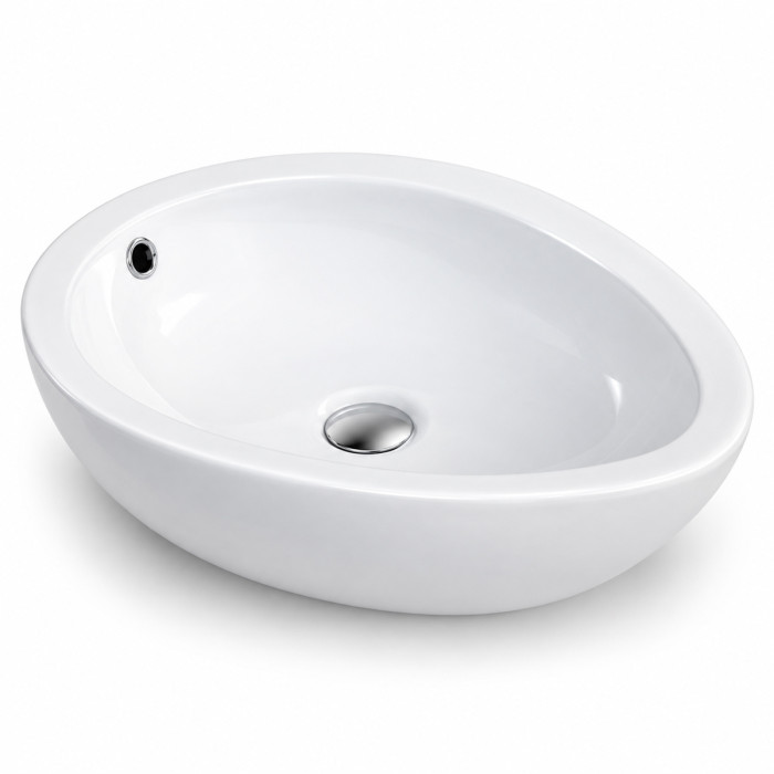 Lavabo bianco a goccia per bagno moderno e contemporaneo