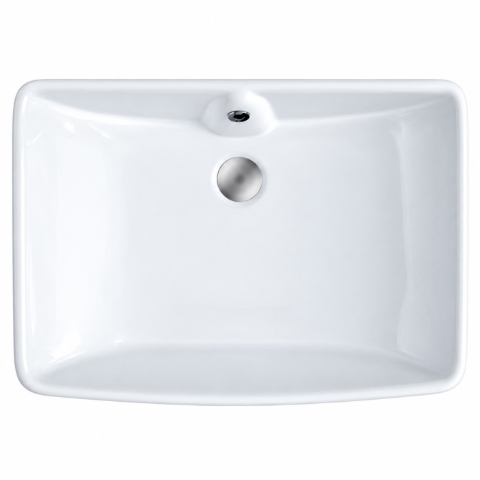 Lavabo in ceramica bianca lucida COUNTRY su mobile bagno