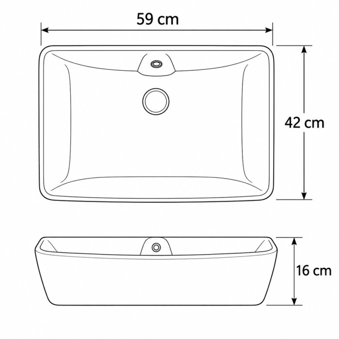 Dimensioni lavabo COUNTRY 59 × 42 × H 16 cm