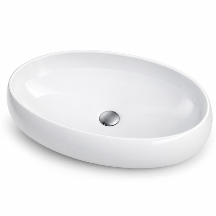 Lavabo GOA installato su mobile bagno con piano in legno