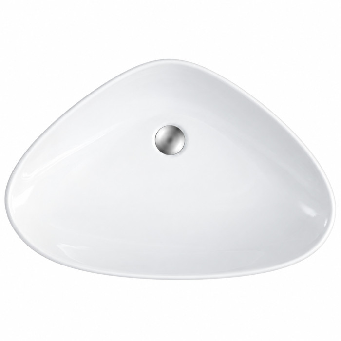Lavabo moderno in ceramica bianca JAZZ alto 15 cm