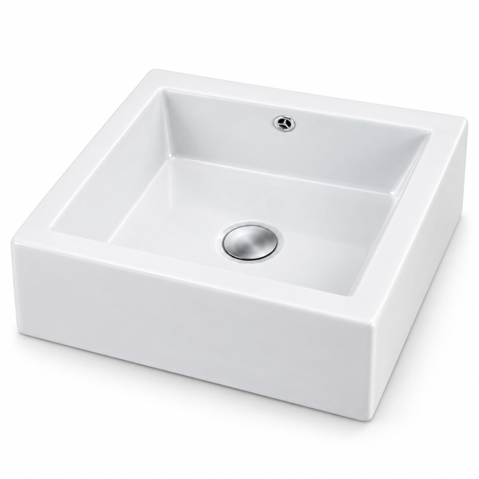 Lavabo MINIMAL con foro troppopieno e scarico centrale