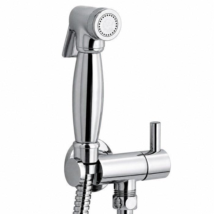 Idroscopino cromato con doccetta e rubinetto per acqua fredda