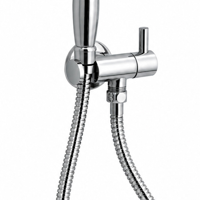 Rubinetto idroscopino tondo in ottone cromato Made in Italy