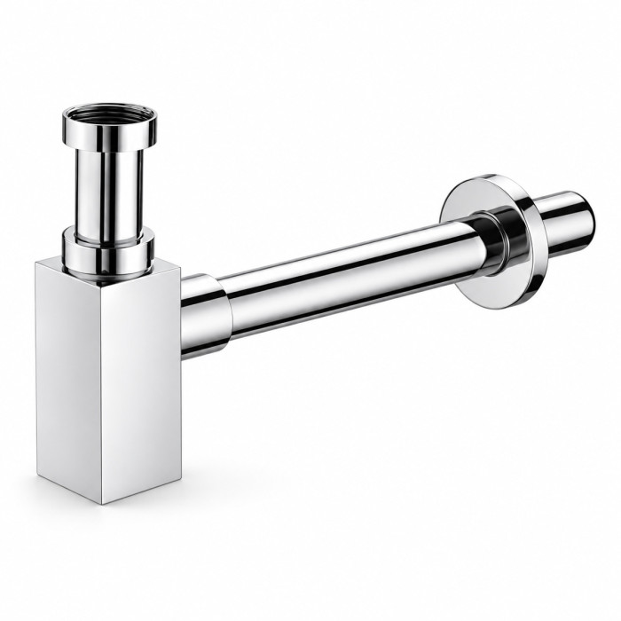 Sifone universale QUADRO per lavabo in ottone cromato