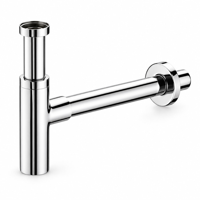 Sifone universale TONDO per lavabo in ottone cromato