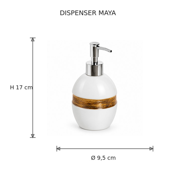 Dimensioni dispenser sapone MAYA Ø 9 × H 17 cm