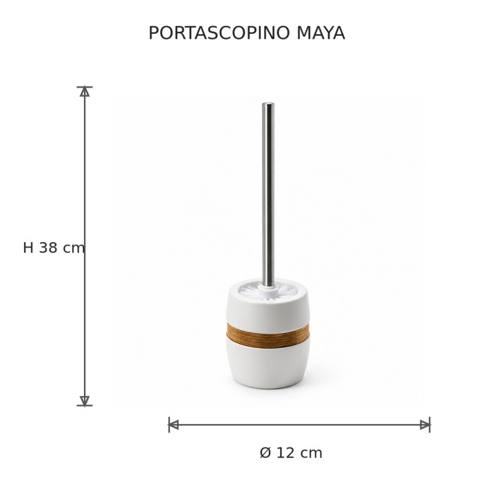 Dimensioni portascopino MAYA Ø 12 × H 38 cm