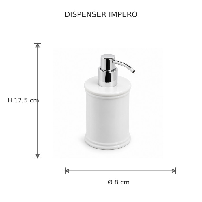 Dispenser IMPERO bianco ambientato su mobile bagno elegante