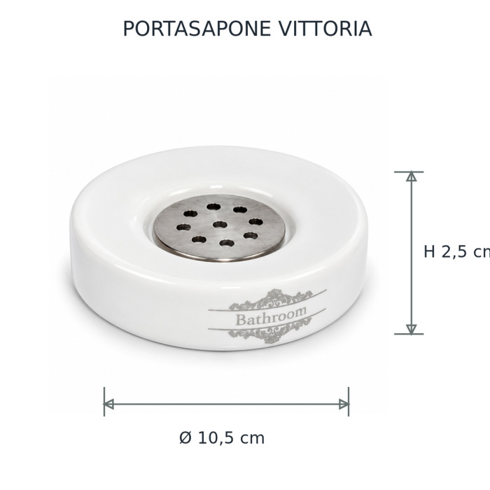 Porta sapone in porcellana bianca per bagno elegante