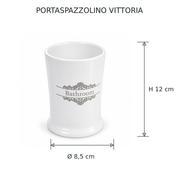 Portaspazzolino VITTORIA ambientato su mobile bagno elegante