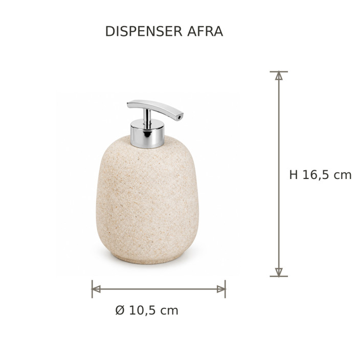 Dimensioni dispenser sapone AFRA Ø 10,5 × H 16,5 cm
