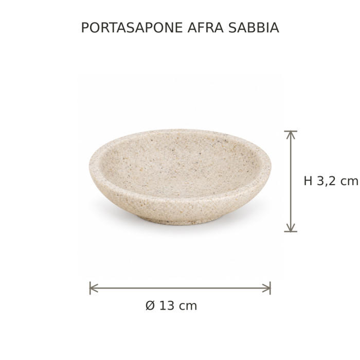 Dimensioni portasapone AFRA Ø 13 × H 3,2 cm