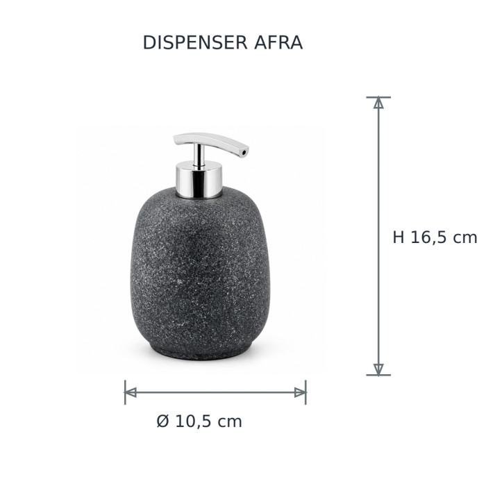 Dimensioni dispenser sapone AFRA Ø 10,5 × H 16,5 cm