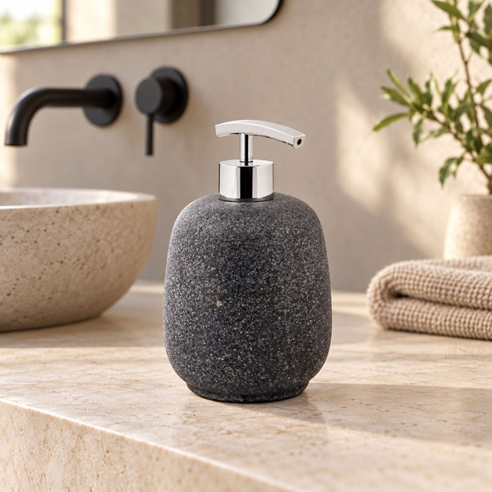 Dispenser sapone liquido AFRA Grigio Pietra in poliresina