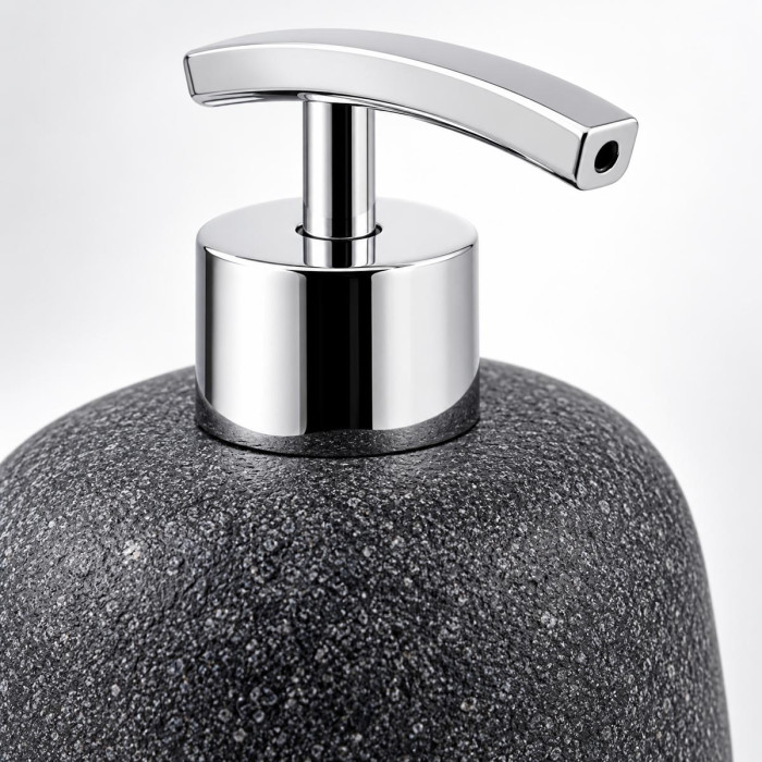 Dispenser AFRA Grigio Pietra ambientato su mobile bagno
