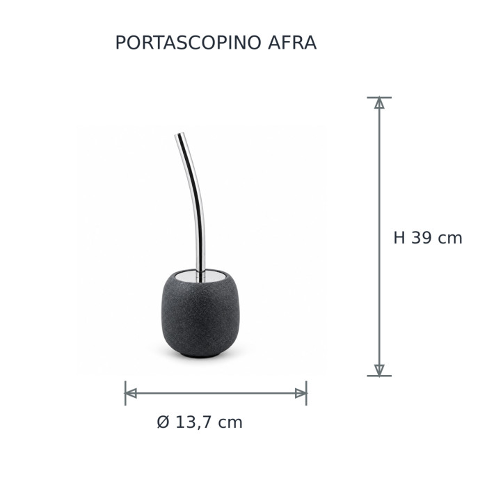 Portascopino AFRA Grigio Pietra ambientato accanto al WC