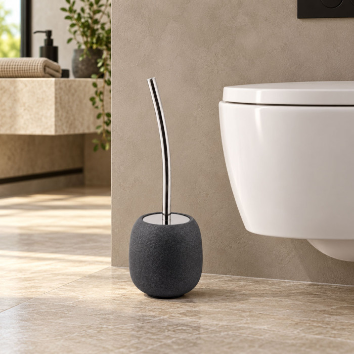Portascopino WC AFRA Grigio Pietra in poliresina