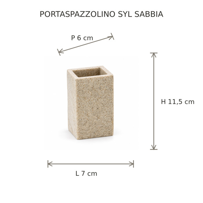 Portaspazzolino SYL Sabbia ambientato in bagno industriale