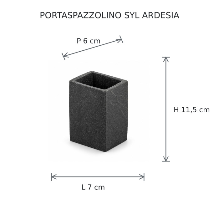 Dimensioni portaspazzolino SYL L 7 × P 6 × H 11,5 cm