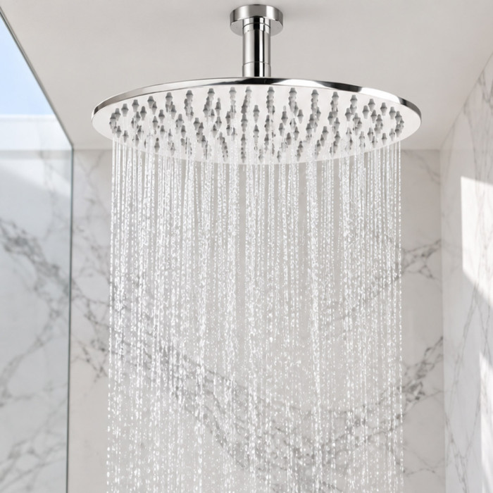 Soffione doccia rotondo SEVEN in acciaio inox lucido