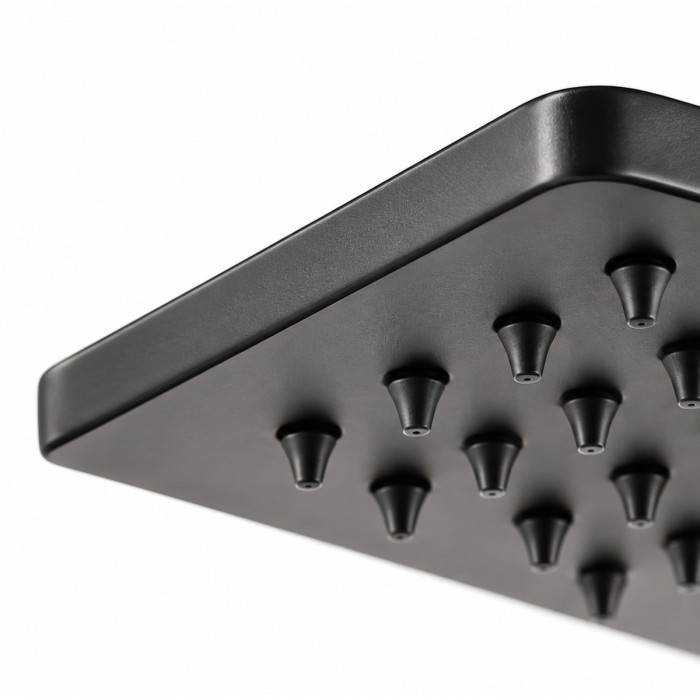 Soffione doccia quadrato diverse misure in acciaio nero opaco Seven orientabile