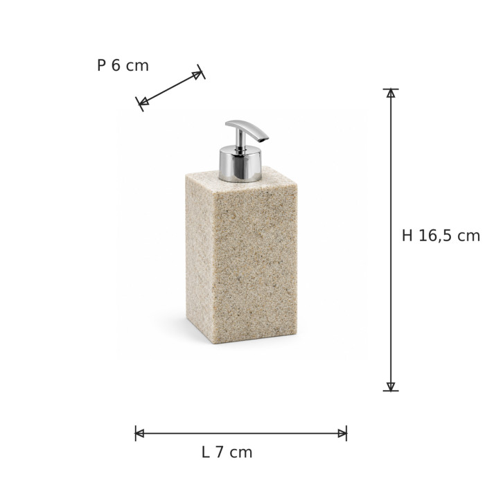 Dimensioni dispenser SYL L 7 × P 6 × H 16,5 cm