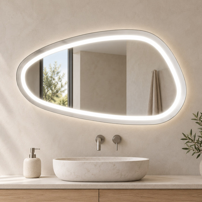 Specchiera rettangolare REVOL 84 con luce LED Cool White