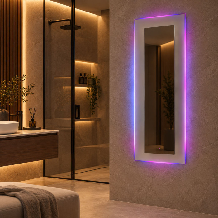 Specchio bagno LED multicolore COLOR da 40x120 cm