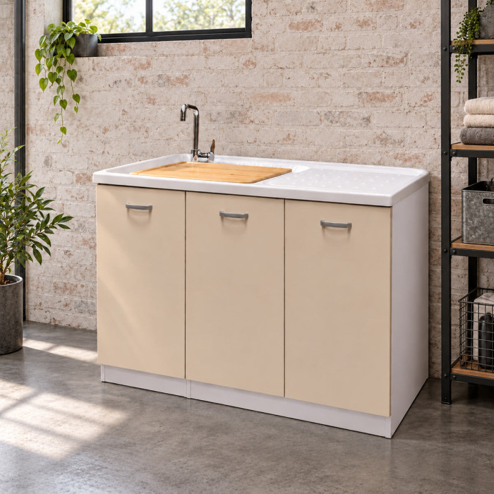 Mobile lavatoio coprilavatrice SFERA2 DX 124 cm avana