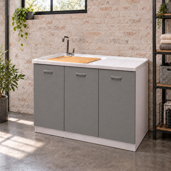 Mobile lavatoio coprilavatrice SFERA2 DX 124 cm grigio