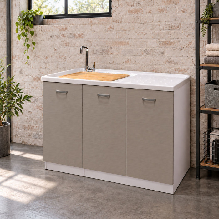 Mobile lavatoio coprilavatrice SFERA2 DX 124 cm visone