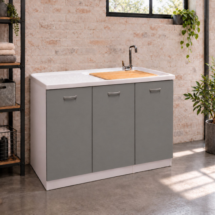 Mobile lavatoio coprilavatrice SFERA2 SX 124 cm grigio
